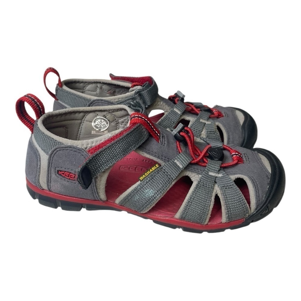 Keen Youth Seacamp II CNX Grey/Red Outdoor Sandals